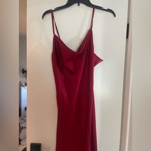 red satin dress sleeveless